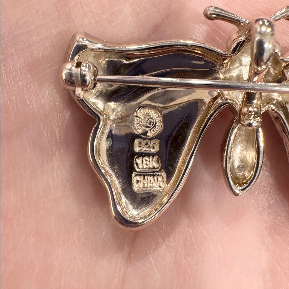 Grossbardt Southwestern Butterfly Pendant/Brooch, Colorful Inlay 925 18K Luxury - Picture 10 of 15